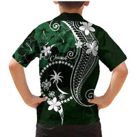 FSM Chuuk Family Matching Mermaid Dress and Hawaiian Shirt Turtle Tropical Flowers Polynesian - Green LT14 - Polynesian Pride