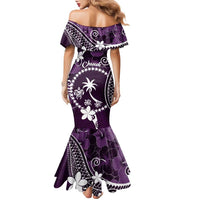 FSM Chuuk Family Matching Mermaid Dress and Hawaiian Shirt Turtle Tropical Flowers Polynesian - Purple LT14 - Polynesian Pride