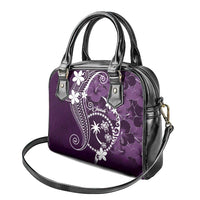 FSM Chuuk Shoulder Handbag Turtle Tropical Flowers Polynesian - Purple LT14 - Polynesian Pride