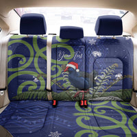 Personalized New Zealand Pukeko Christmas Back Car Seat Cover Meri Kirihimete Taniko Ponga Koru Blue LT14 - Polynesian Pride