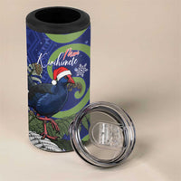 Personalized New Zealand Pukeko Christmas 4 in 1 Can Cooler Tumbler Meri Kirihimete Taniko Ponga Koru Blue LT14 - Polynesian Pride