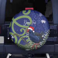 Personalized New Zealand Pukeko Christmas Spare Tire Cover Meri Kirihimete Taniko Ponga Koru Blue LT14 No hole Blue - Polynesian Pride