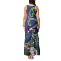 Personalized New Zealand Pukeko Christmas Tank Maxi Dress Meri Kirihimete Taniko Ponga Koru Blue LT14 - Polynesian Pride