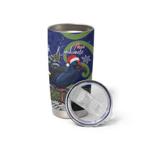 Personalized New Zealand Pukeko Christmas Tumbler Cup Meri Kirihimete Taniko Ponga Koru Blue LT14 - Polynesian Pride