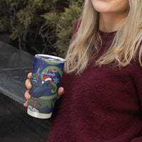 Personalized New Zealand Pukeko Christmas Tumbler Cup Meri Kirihimete Taniko Ponga Koru Blue LT14 - Polynesian Pride