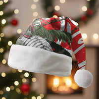 Personalized New Zealand Pukeko Christmas Santa Hat Meri Kirihimete Taniko Ponga Koru Red - Polynesian Pride