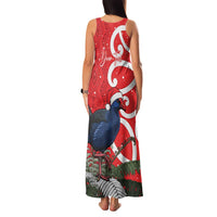 Personalized New Zealand Pukeko Christmas Family Matching Tank Maxi Dress and Hawaiian Shirt Meri Kirihimete Taniko Ponga Koru Red LT14 - Polynesian Pride