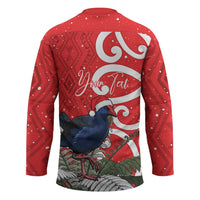 Personalized New Zealand Pukeko Christmas Hockey Jersey Meri Kirihimete Taniko Ponga Koru Red LT14 - Polynesian Pride