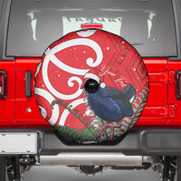 Personalized New Zealand Pukeko Christmas Spare Tire Cover Meri Kirihimete Taniko Ponga Koru Red LT14 - Polynesian Pride