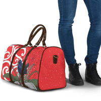 Personalized New Zealand Pukeko Christmas Travel Bag Meri Kirihimete Taniko Ponga Koru Red LT14 - Polynesian Pride