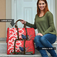 Personalized New Zealand Pukeko Christmas Travel Bag Meri Kirihimete Taniko Ponga Koru Red LT14 - Polynesian Pride
