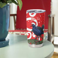 Personalized New Zealand Pukeko Christmas Tumbler Cup Meri Kirihimete Taniko Ponga Koru Red LT14 - Polynesian Pride