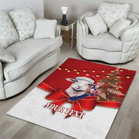 Personalized New Zealand Sheep Christmas Area Rug Hipi Meri Kirihimete Silver Fern Xmas Tree - Polynesian Pride