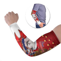 Personalized New Zealand Sheep Christmas Arm Sleeves Hipi Meri Kirihimete Silver Fern Xmas Tree LT14 Set of 2 Red - Polynesian Pride