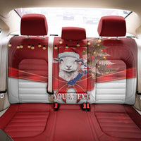 Personalized New Zealand Sheep Christmas Back Car Seat Cover Hipi Meri Kirihimete Silver Fern Xmas Tree LT14 - Polynesian Pride