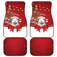 Personalized New Zealand Sheep Christmas Car Mats Hipi Meri Kirihimete Silver Fern Xmas Tree LT14 - Polynesian Pride