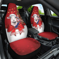 Personalized New Zealand Sheep Christmas Car Seat Cover Hipi Meri Kirihimete Silver Fern Xmas Tree LT14 One Size Red - Polynesian Pride
