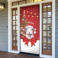 Personalized New Zealand Sheep Christmas Door Cover Hipi Meri Kirihimete Silver Fern Xmas Tree LT14 - Polynesian Pride