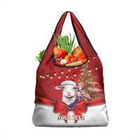 Personalized New Zealand Sheep Christmas Grocery Bag Hipi Meri Kirihimete Silver Fern Xmas Tree LT14 1-pack One Size Red - Polynesian Pride