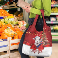 Personalized New Zealand Sheep Christmas Grocery Bag Hipi Meri Kirihimete Silver Fern Xmas Tree LT14 - Polynesian Pride