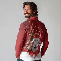 Personalized New Zealand Sheep Christmas Long Sleeve Polo Shirt Hipi Meri Kirihimete Silver Fern Xmas Tree LT14 - Polynesian Pride