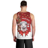 Personalized New Zealand Sheep Christmas Men Tank Top Hipi Meri Kirihimete Silver Fern Xmas Tree LT14 - Polynesian Pride