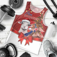 Personalized New Zealand Sheep Christmas Men Tank Top Hipi Meri Kirihimete Silver Fern Xmas Tree LT14 - Polynesian Pride