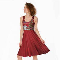 Personalized New Zealand Sheep Christmas Midi Dress Hipi Meri Kirihimete Silver Fern Xmas Tree LT14 - Polynesian Pride