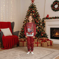 Personalized New Zealand Sheep Christmas Pajama Set Hipi Meri Kirihimete Silver Fern Xmas Tree LT14 Kid Red - Polynesian Pride