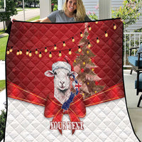 Personalized New Zealand Sheep Christmas Quilt Hipi Meri Kirihimete Silver Fern Xmas Tree LT14 Red - Polynesian Pride