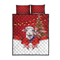 Personalized New Zealand Sheep Christmas Quilt Bed Set Hipi Meri Kirihimete Silver Fern Xmas Tree LT14 - Polynesian Pride