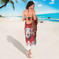 Personalized New Zealand Sheep Christmas Sarong Hipi Meri Kirihimete Silver Fern Xmas Tree LT14 - Polynesian Pride