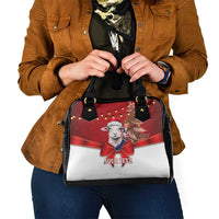 Personalized New Zealand Sheep Christmas Shoulder Handbag Hipi Meri Kirihimete Silver Fern Xmas Tree LT14 - Polynesian Pride
