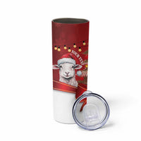 Personalized New Zealand Sheep Christmas Skinny Tumbler Hipi Meri Kirihimete Silver Fern Xmas Tree LT14 - Polynesian Pride