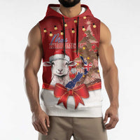 Personalized New Zealand Sheep Christmas Sleeveless Hoodie Hipi Meri Kirihimete Silver Fern Xmas Tree LT14 - Polynesian Pride
