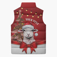 Personalized New Zealand Sheep Christmas Sleeveless Puffer Jacket Hipi Meri Kirihimete Silver Fern Xmas Tree LT14 - Polynesian Pride