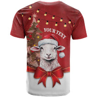 Personalized New Zealand Sheep Christmas T Shirt Hipi Meri Kirihimete Silver Fern Xmas Tree LT14 - Polynesian Pride