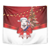 Personalized New Zealand Sheep Christmas Tapestry Hipi Meri Kirihimete Silver Fern Xmas Tree LT14 - Polynesian Pride