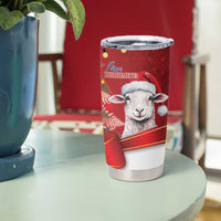Personalized New Zealand Sheep Christmas Tumbler Cup Hipi Meri Kirihimete Silver Fern Xmas Tree LT14 - Polynesian Pride