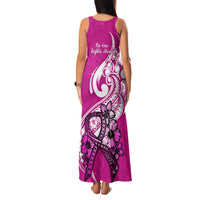 Polynesia Breast Cancer Awareness Family Matching Tank Maxi Dress and Hawaiian Shirt Think Pink Polynesian Ribbon White Version LT14 - Polynesian Pride