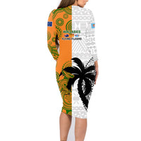 Fiji And Australia Rugby Family Matching Long Sleeve Bodycon Dress and Hawaiian Shirt 2023 World Cup Aboriginal Mix Tapa Pattern LT14 - Polynesian Pride