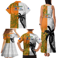 Fiji And Australia Rugby Family Matching Tank Maxi Dress and Hawaiian Shirt 2023 World Cup Aboriginal Mix Tapa Pattern LT14 - Polynesian Pride