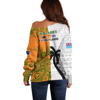 fiji-and-australia-rugby-off-shoulder-sweater-2023-world-cup-aboriginal-mix-tapa-pattern
