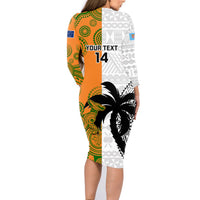 Custom Fiji And Australia Rugby Family Matching Long Sleeve Bodycon Dress and Hawaiian Shirt 2023 World Cup Aboriginal Mix Tapa Pattern LT14 - Polynesian Pride