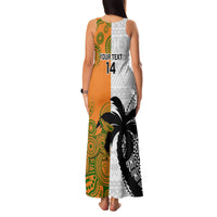 Custom Fiji And Australia Rugby Family Matching Tank Maxi Dress and Hawaiian Shirt 2023 World Cup Aboriginal Mix Tapa Pattern LT14 - Polynesian Pride