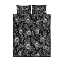 Hawaii Christmas Quilt Bed Set Tropical Style With Coat Of Arms LT14 Black - Polynesian Pride