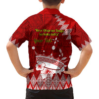Personalised Tonga King Tupou I Day Family Matching Off Shoulder Short Dress and Hawaiian Shirt Tongan Ngatu Pattern With Crown LT14 - Polynesian Pride