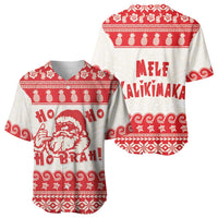 Red Mele Kalikimaka Hawaii Baseball Jersey Funny Ho Ho Ho Santa Shaka - Polynesian Pride