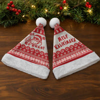 Red Mele Kalikimaka Hawaii Christmas Santa Hat Funny Ho Ho Ho Santa Shaka - Polynesian Pride