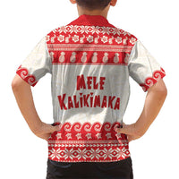 Red Mele Kalikimaka Hawaii Family Matching Off Shoulder Short Dress and Hawaiian Shirt Funny Ho Ho Ho Santa Shaka LT14 - Polynesian Pride
